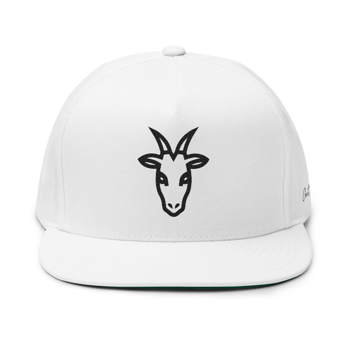 Stylish Goat Embroidered Flat Bill Cap, Casual Fashion Hat, Gifts for Animal Lovers, Cool Streetwear, Summer Accessories