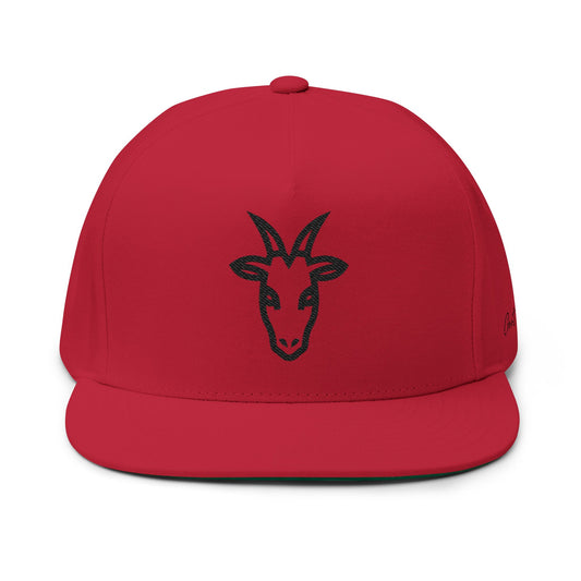 Stylish Goat Embroidered Flat Bill Cap, Casual Fashion Hat, Gifts for Animal Lovers, Cool Streetwear, Summer Accessories