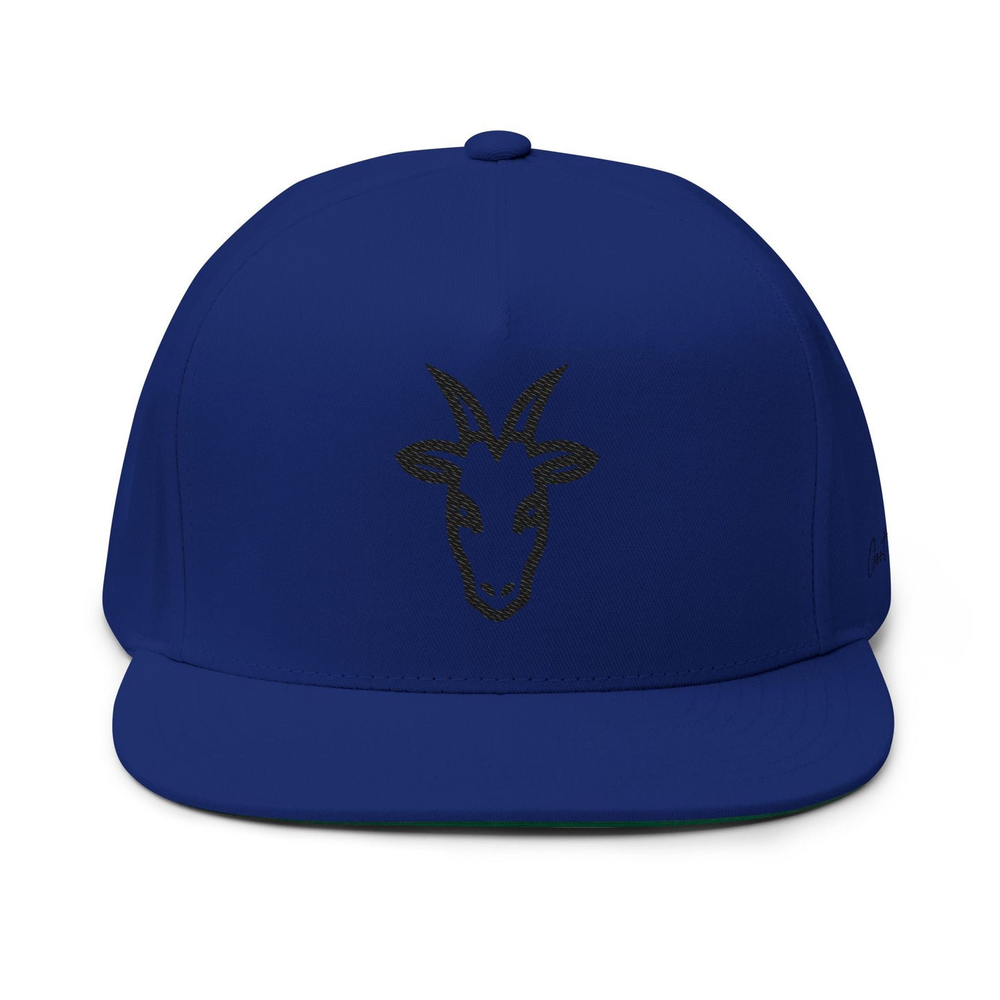Stylish Goat Embroidered Flat Bill Cap, Casual Fashion Hat, Gifts for Animal Lovers, Cool Streetwear, Summer Accessories